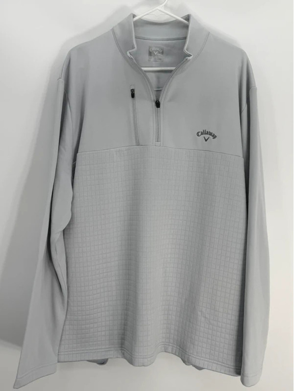 Callaway Men's XXL Light Gray Quarter Zip Pullover Sweatshirt